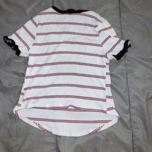 Striped T-shirt.